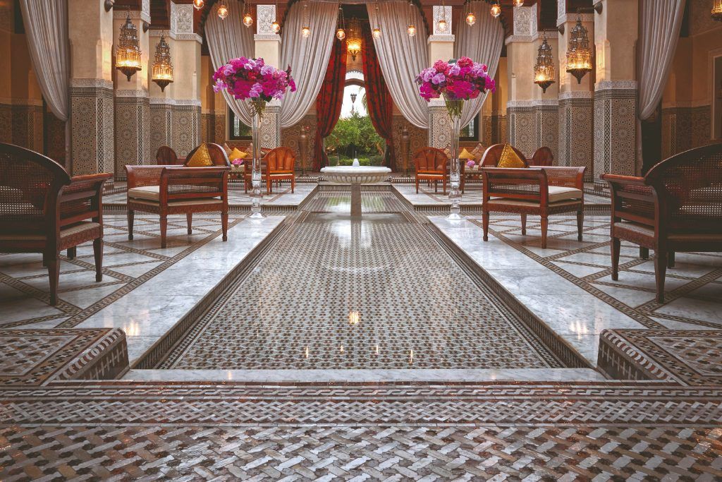 The lobby at the Royal Mansour Marrakech.