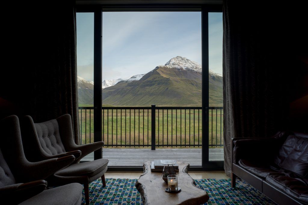 A view of the mountains from one of the rooms at Deplar Farm.