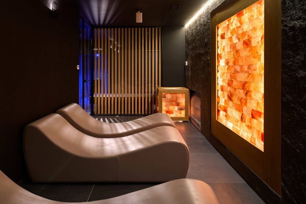 One of the spa treatment rooms with salt crystals at the Ambassador Hotel