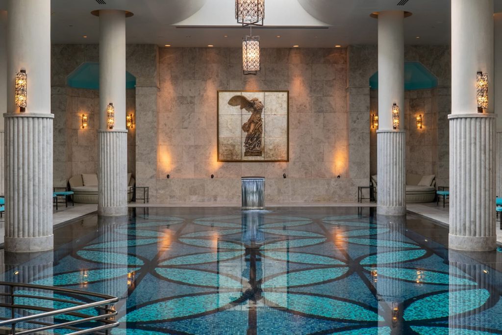 Indoor pool at the luxurious Four Seasons hotel in Istanbul