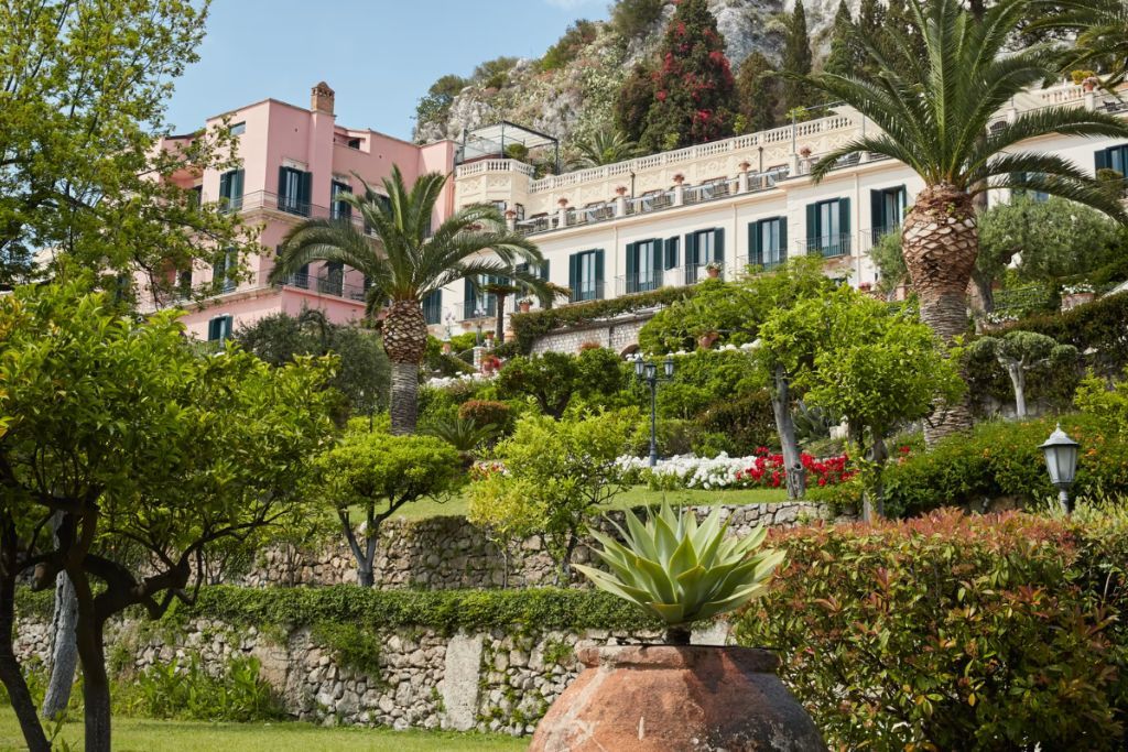Lush gardens around Sicily's luxurious Grand Hotel Timeo hotel