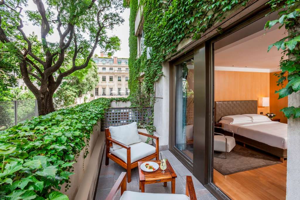 Outdoor terrace of luxury suite at the Palacio Duhau Park Hyatt in Buenos Aires
