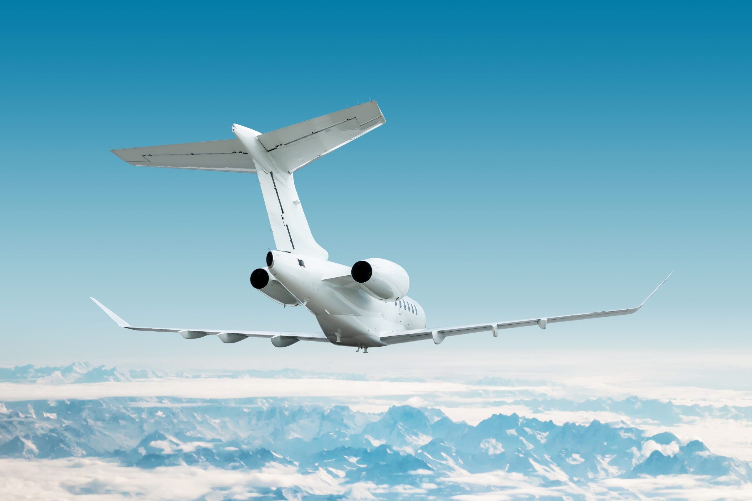 View of small private jet flying from Chile to Argentina during luxury tour