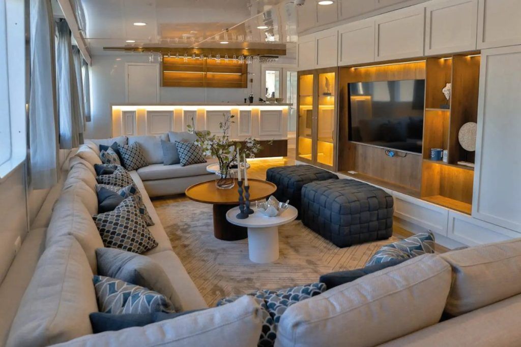 The lounge inside the Galaxy Diver II
