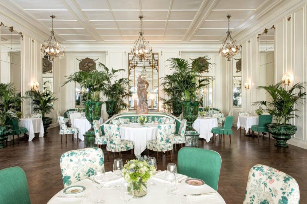 The dining room at Villa Igiea.