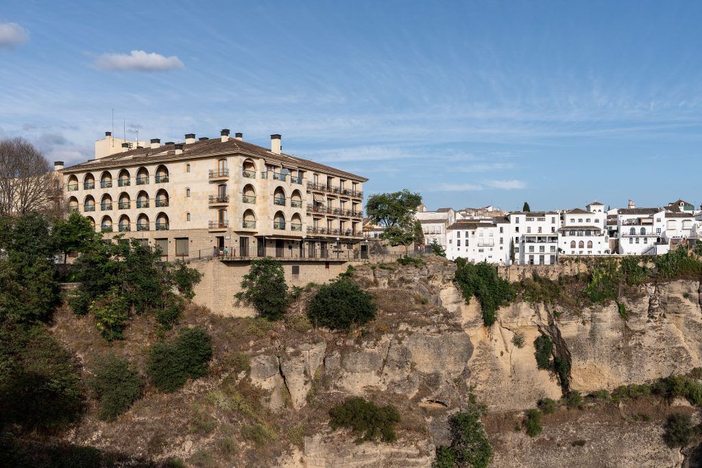 The exterior of the Parador Ronda Hotel.