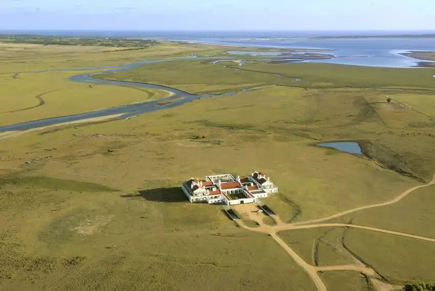 An aerial view of Estancia Vik.