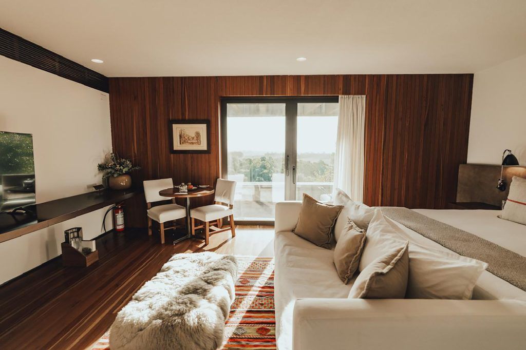 The lounge in one of the rooms at at Hotel Fasano in Punta del Este.
