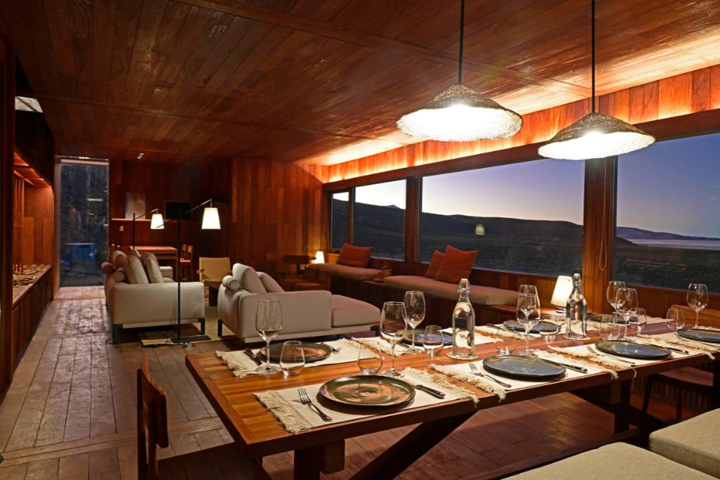 Dining room at Chituca Mountain Lodge in Bolivia