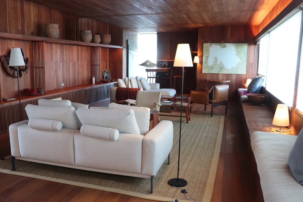 Cozy living room in Explora's Uyuni Lodge in Bolivia
