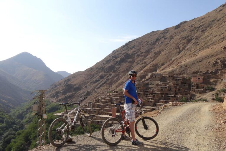 A biker in the high Atlas Mountains.
