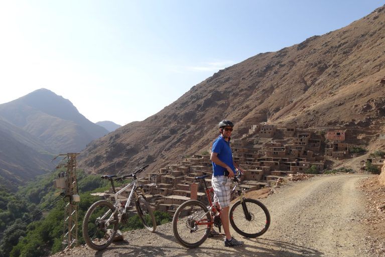 A biker in the high Atlas Mountains.