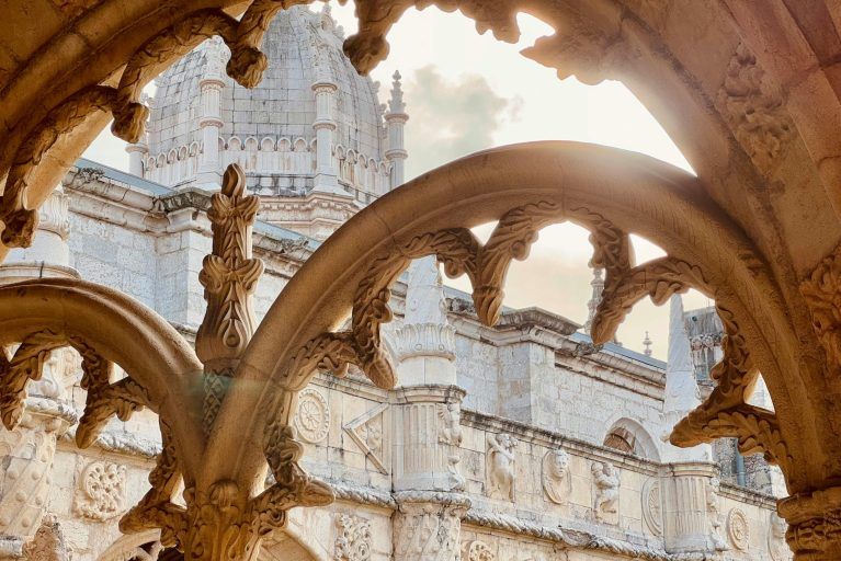 An architectural detail at Jeronimos Monastery.