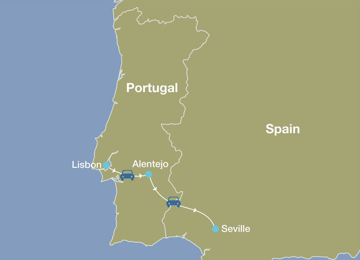 map of Spain and Portugal