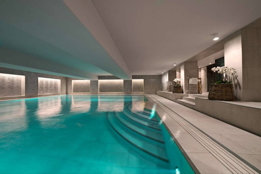 Swimming pool at the luxurious spa at the Hotel D'Angleterre in Copenhagen
