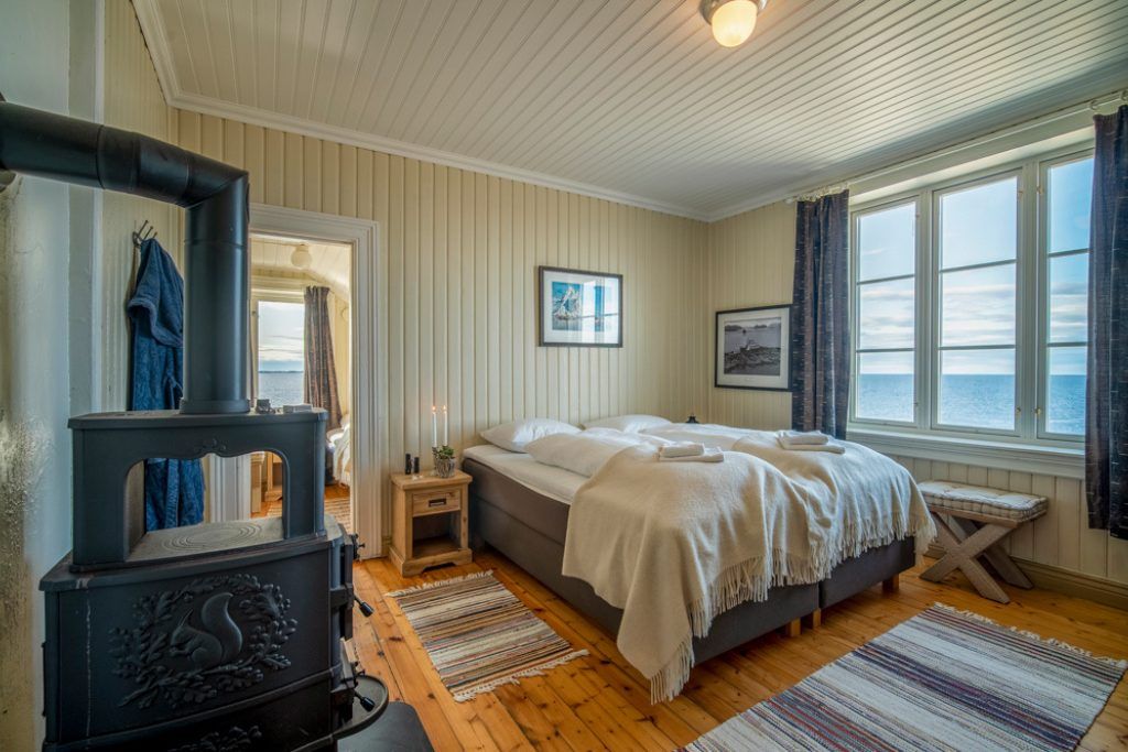 Luxury suite in a refurbished lighthouse on a private island in Norway